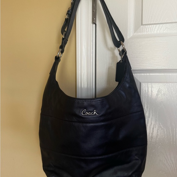 Coach Handbags - Coach F17116 Navy Blue Saddle Leather Shoulder Bag